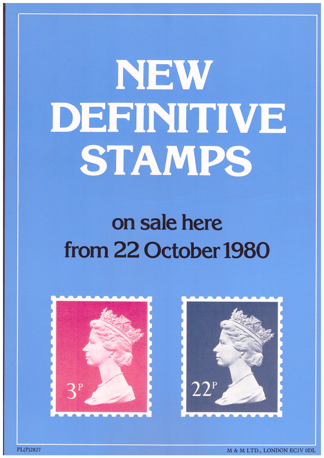 (image for) 1980 New Definitive Stamps Post Office A4 poster. PL(P) 2827.